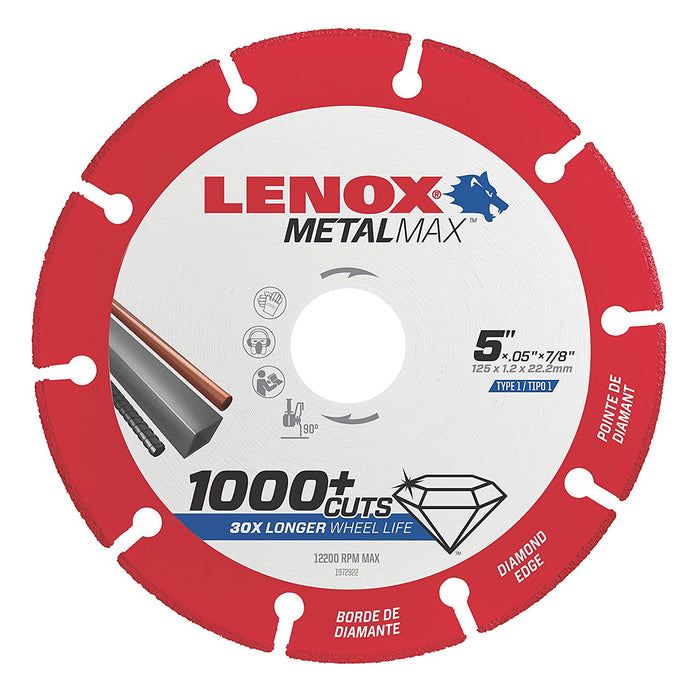 Lenox 1972922 Lenox METALMAX Diamond Edge Cutoff Wheel, 5" X 7/8"