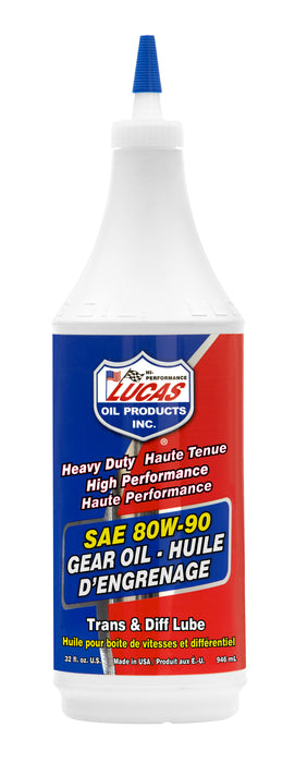 Lucas Oil 20043 SAE 80W-90 Heavy Duty Gear Oil, 1 Quart / 946 mL