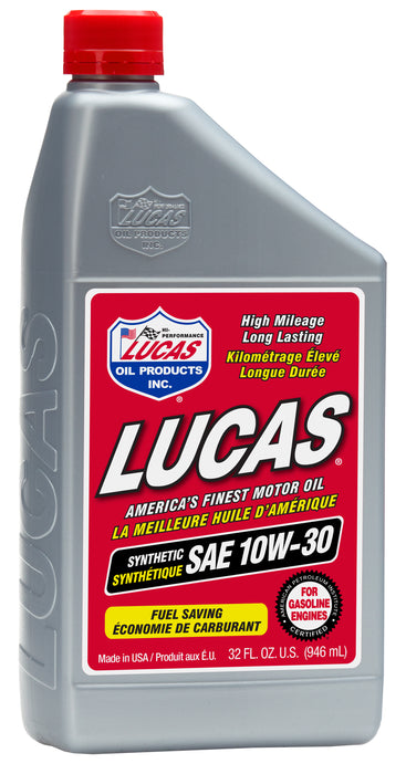 Lucas Oil (345) 20050 Synthetic SAE 10W-30 Motor Oil, 1 Quart / 946 mL