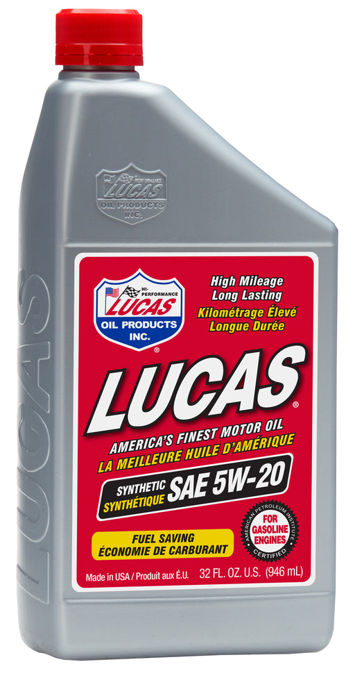 Lucas Oil 20082 Synthetic SAE 5W-20 Motor Oil, 1 Quart / 946 mL