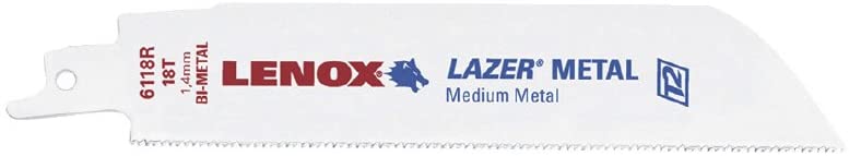 Lenox (135) 2018212110R Lenox LAZER 12110R Bi-Metal Reciprocating Saw Blades, 12-inch, 10 TPI, 5/Pk (2018212110R)