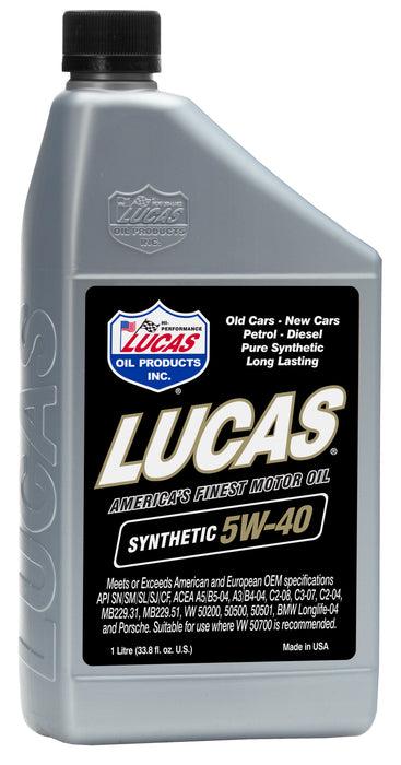 Lucas Oil 20186 Synthetic SAE 5W-40 European Motor Oil. 33.8 Ounce / 1 L