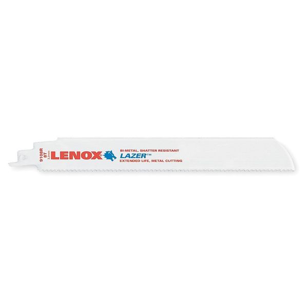 Lenox (135) 201939108R Lenox LAZER 9108R Bi-Metal Reciprocating Saw Blades, 9-inch, 8 TPI, 5/Pk (201939108R)