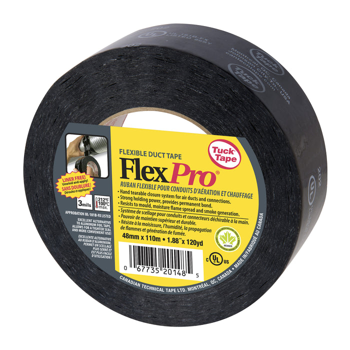 Cantech (111) 202-01-72110 Cantech 20200 Flexpro® Flexible Black Duct Tape 72 MM X 110 M