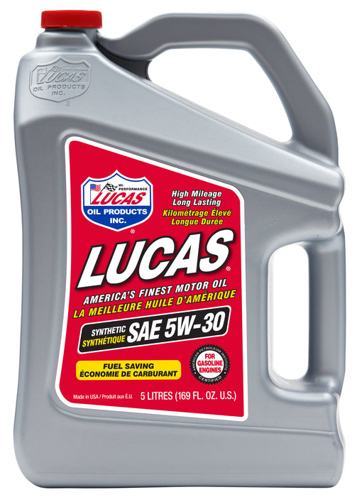 Lucas Oil (345) 20206 Synthetic SAE 5W-30 Motor Oil, 1.32 Gallon / 5 L