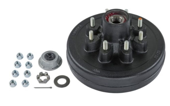 Lippert Components (744) 2024013260 Lippert 12" Brake Drum Hub Kit with Installed Bearings - 8 on 6-1/2", 1/2" Studs, 7,000-lb. Axles No.2024013260