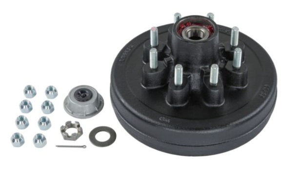 Lippert Components (744) 2024013261 Lippert 12" Brake Drum Hub Kit with Installed Bearings - 8 on 6-1/2", 9/16" Studs, 7,000-lb. Axles No.2024013261