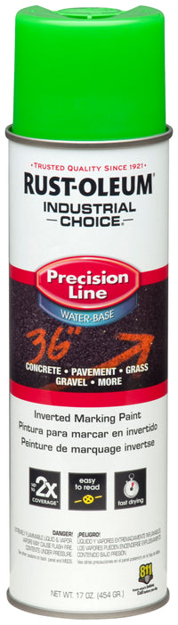 Rust-Oleum (210) 203032 Rust-Oleum INDUSTRIAL CHOICE M1800 System Water- Based Precision Line Marking Paint 17 oz- FLUORESCENT GREEN