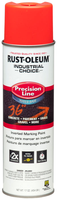 Rust-Oleum (210) 203037 Rust-Oleum INDUSTRIAL CHOICE M1800 System Water- Based Precision Line Marking Paint 17 oz- FLUORESCENT RED ORANGE