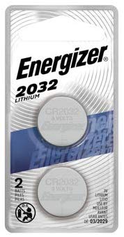 Energizer 2032BP-2N Energizer CR2032 Lithium Coin Cell Battery, 3 V, 2 Pack