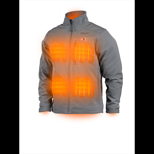 Milwaukee 204G-21L M12™ Heated TOUGHSHELL™ Gray Jacket, Battery & Charger Kit; Large