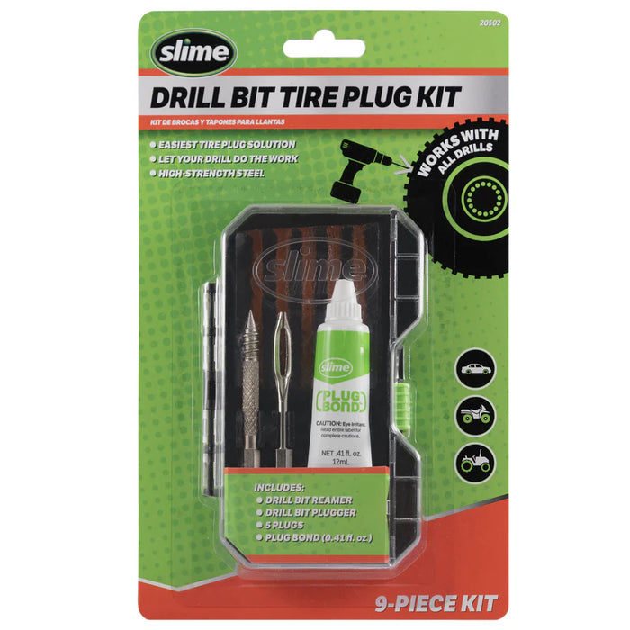 Permatex (610) 20502-2 Slime Drill Bit Tire Plug 9-Piece Kit