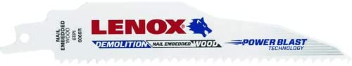 Lenox 205126066R Lenox Demolition 6066R Bi-Metal Reciprocating Saw Blades, 6-inch, 6 TPI, 2/Pk (205126066R)