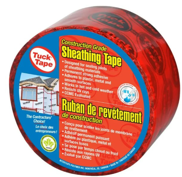 Cantech (111) 205256055 60MM X 55M RED CONSTRUCTION GRADE SHEATHING TAPE