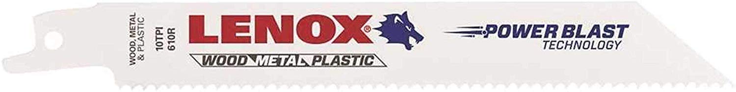 Lenox 20562610R Lenox 610R General Purpose Bi-Metal Reciprocating Saw Blades, 6-inch, 10 TPI, 5/Pk (20562610R)