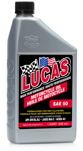 Lucas Oil 20712 SAE 50 wt. Motorcycle Oil, 1 Quart / 946 mL