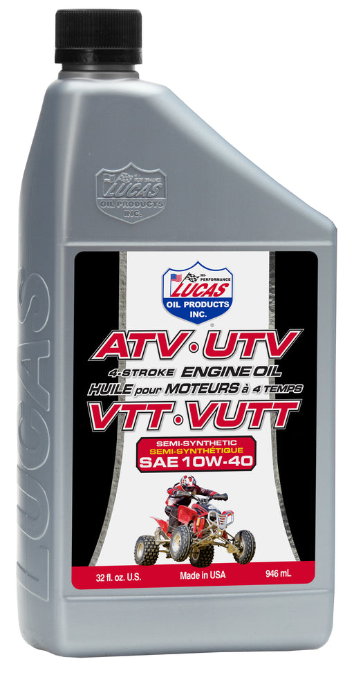 Lucas Oil 20720 Semi-Synthetic SAE 10W-40 ATV Oil, 1 Quart / 946 mL