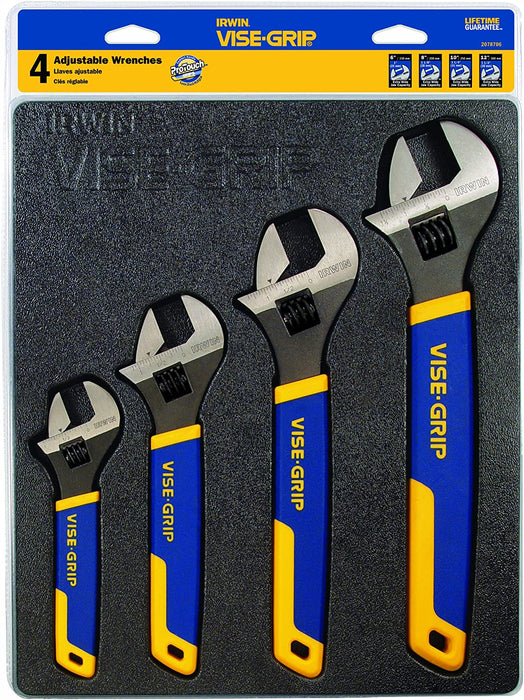 Irwin (928) 2078706 IRWIN VISE-GRIP Adjustable Wrench Set, 4 Piece, 2078706