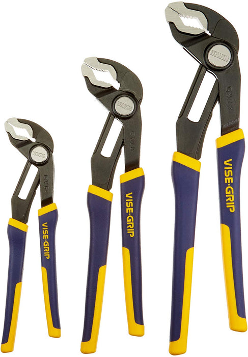 Irwin (928) 2078710 IRWIN Tools VISE-GRIP GrooveLock Pliers, V-Jaw, 3-Piece Set (2078710)