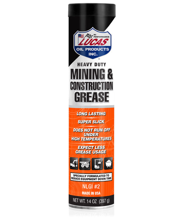 Lucas Oil (345) 20881-30 Mining & Construction Grease NLGI No.2 -3x10packs, 14.0 OZ / 397 g Cartridge