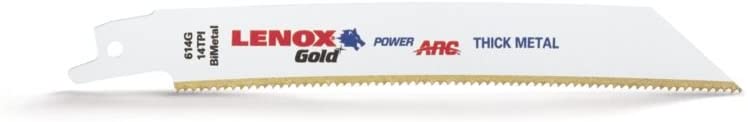 Lenox (135) 21081B614GR Lenox Gold B614GR Metal Reciprocating Saw Blades, 6-inch, 14 TPI, 25/Pk (21081B614GR)