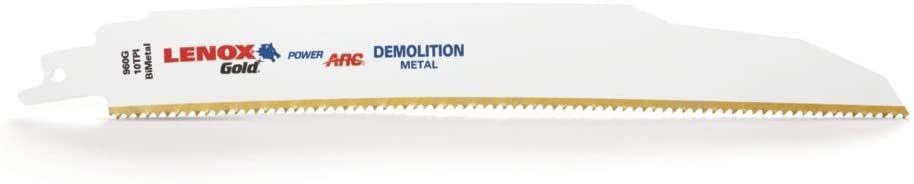 Lenox 21089960GR Lenox Gold Demolition 960GR Reciprocating Saw Blades, 9-inch, 10 TPI, 5/Pk (21089960GR)