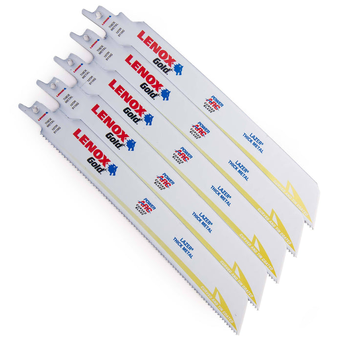Lenox (135) 210979110GR Lenox Gold Extreme Metal 9110GR Reciprocating Saw Blades, 9-inch, 10 TPI, 5/Pk (210979110GR)
