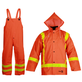 Viking 2110FR-XXL Viking Open Road Orange Flame Retardant 3-Piece Suit- FR Treated PVC/POLY