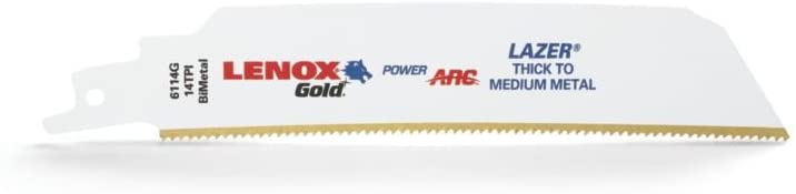 Lenox (135) 21226B6114GR Lenox Gold Extreme Metal B6114GR Reciprocating Saw Blades, 6-inch, 14 TPI, 25/Pk (21226B6114GR)