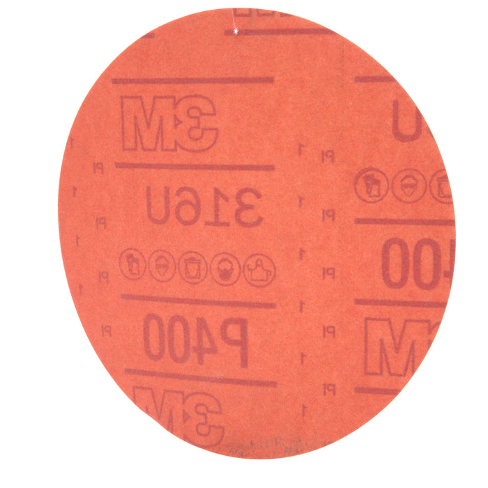 3M (815) 01218 3M™ Hookit™ Red Abrasive Disc, 316U, 01218, P400, A-weight, 6 in (15.24 cm), Colour: Red, 3M Stock No. 7000045463