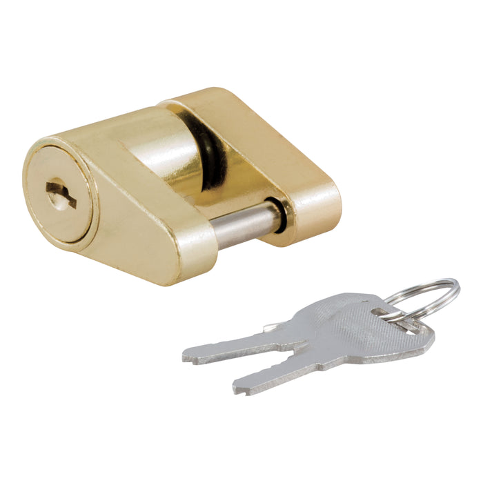 Curt (167) 23022 Coupler Lock (1/4" Pin, 3/4" Latch Span, Padlock, Brass-Plated)