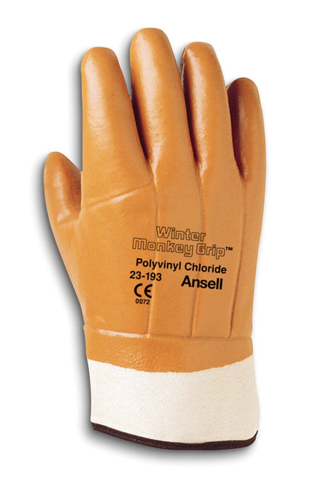 Ansell 2319311100 Winter Monkey Grip Cut & Sew Cotton, Polyvinyl Chloride And Pu Foam Coating, Sz10