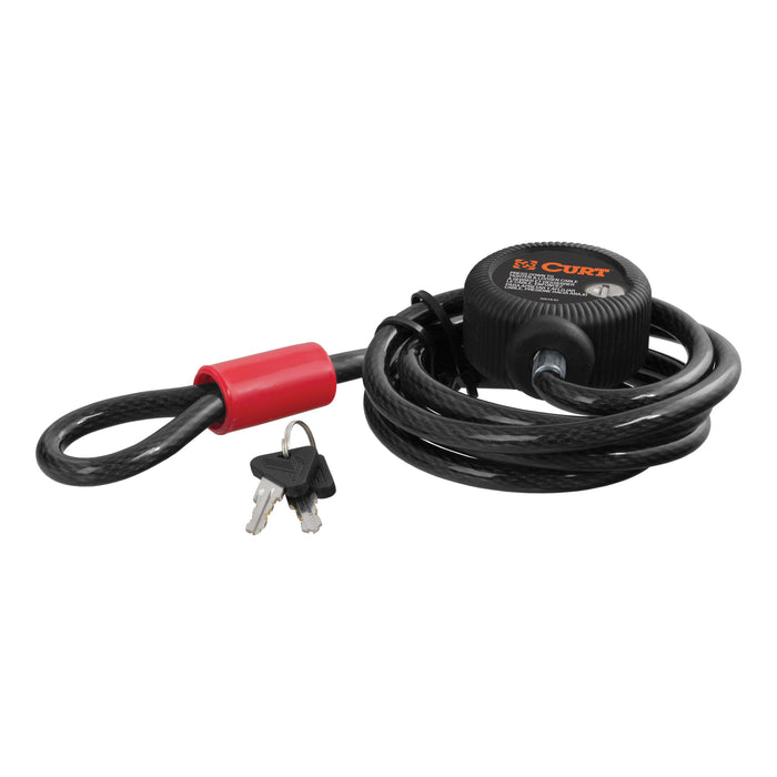 Curt (167) 23666 Multi-Use Cable Lock (6' x 3/8" Cable, Vinyl-Coated Braided Steel)