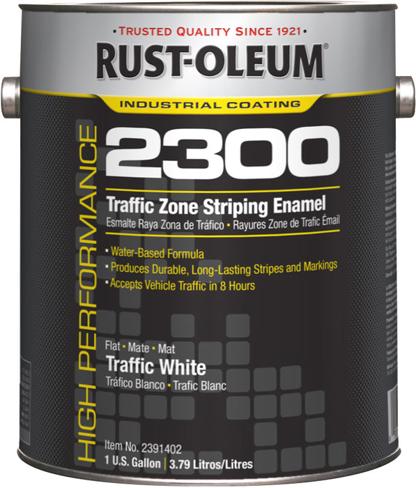 Rust-Oleum 2391402 Rust-Oleum HIGH PERFORMANCE 2300 System Traffic Zone Striping Paint 1 gal- TRAFFIC WHITE