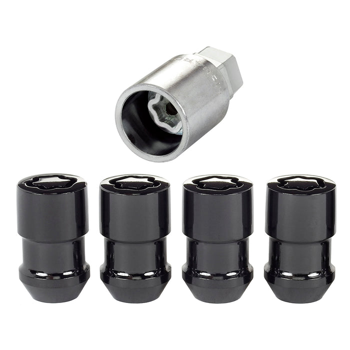 McGard (173) 24038 Black Cone Seat Wheel Lock Set (1/2-20 Thread Size) - Set of 4 Locks and 1 Key