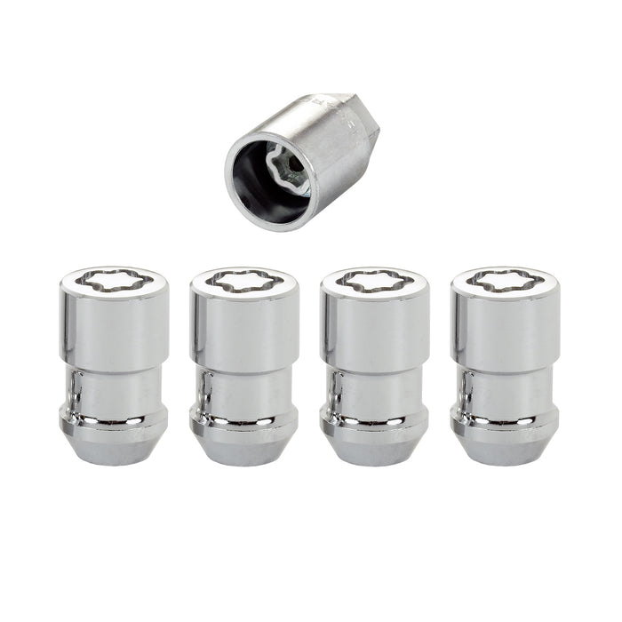 McGard 24132 Chrome Cone Seat Wheel Lock Set (7/16-20 Thread Size) - Set of 4 Locks and 1 Key