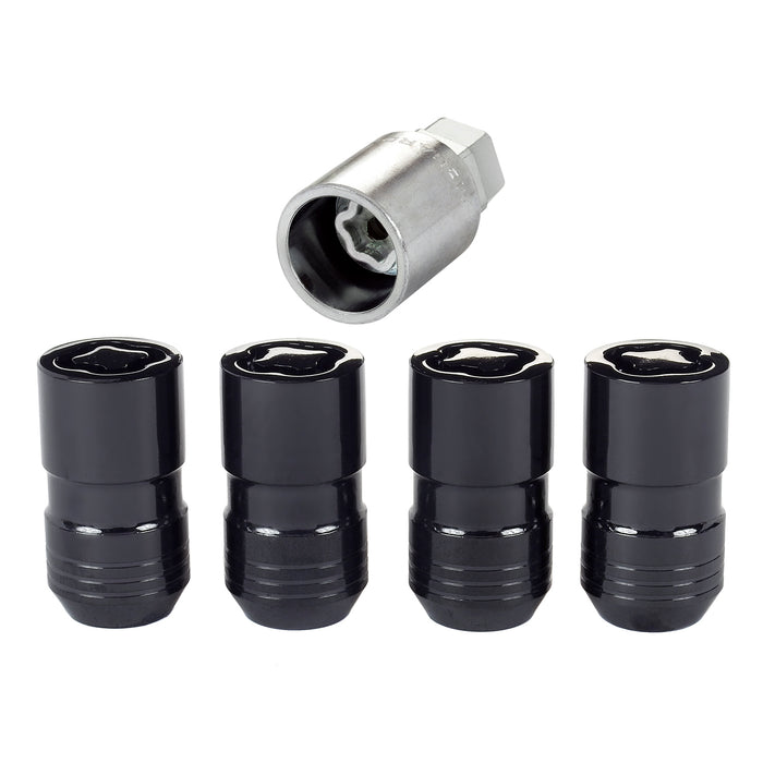 McGard (173) 24216 Black Cone Seat Wheel Lock Set (M14 x 1.5 Thread Size) - Set of 4 Locks and 1 Key