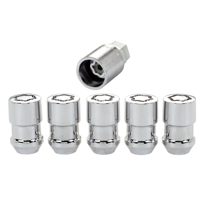 McGard 24538 Chrome Cone Seat Wheel Lock Set (1/2-20 Thread Size) - Set of 5 Locks and 1 Key