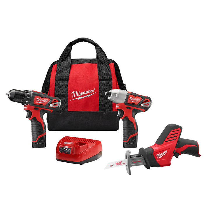 Milwaukee 2498-23 M12 Combo Drl/Impct/Hksaw