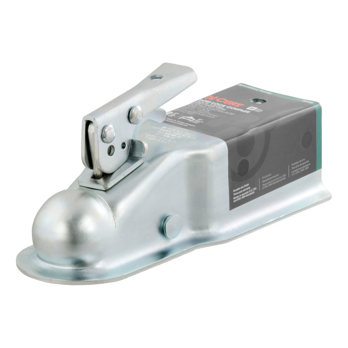 Curt (167) 25100 2" Straight-Tongue Coupler with Posi-Lock (3" Channel, 5,000 lbs, Zinc)