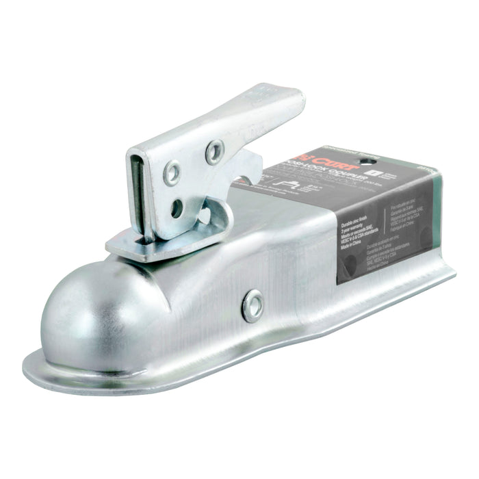 Curt (167) 25105 1-7/8" Straight-Tongue Coupler with Posi-Lock (2-1/2" Channel, 2,000 lbs, Zinc)