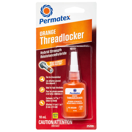 Permatex 25209 ORANGE HYBRID STRENGTH THREADLOCKER, 10ML