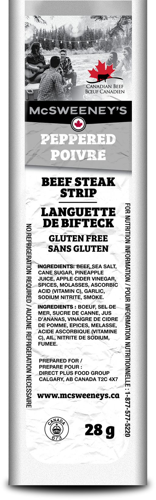 Mcsweeneys 25645 Peppered Beef Steak Strip, 28g