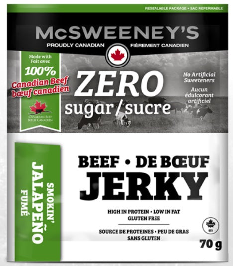 Mcsweeneys 25849 ZERO SUGAR JALAPENO BEEF JERKY 70G