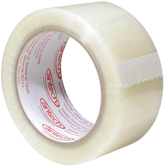Cantech 263-00-4866 1.6 mil Economy Grade BOPP Carton Sealing Tape - Hand Roll, Clear, 48mm x 66m