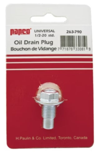 H. Paulin (680) 263-790 Papco 1PK 1/2-20 DRAIN PLUG WITH GASKET CARD