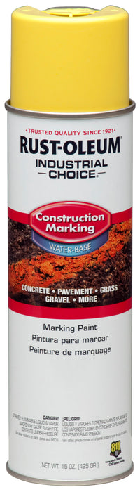 Rust-Oleum (210) 264695 Rust-Oleum INDUSTRIAL CHOICE M1400 Water-Based Construction Marking Paint 17 oz- HIGH VISIBILITY YELLOW