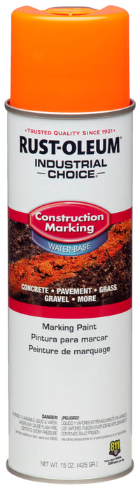 Rust-Oleum 264697 Rust-Oleum INDUSTRIAL CHOICE M1400 Water-Based Construction Marking Paint 17 oz- FLUORESCENT ORANGE