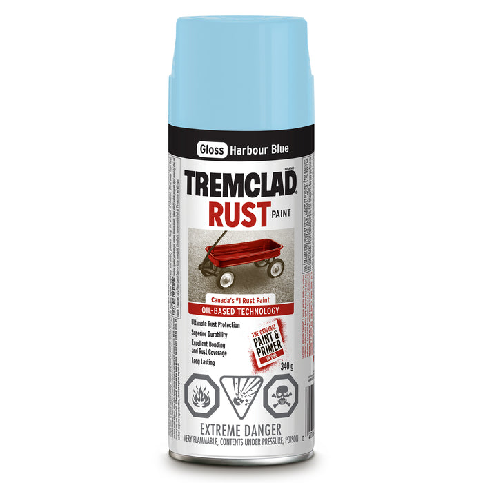 Rust-Oleum 266789 Tremclad Oil-Based Rust Paint Spray 340 g- GLOSS HARBOUR BLUE