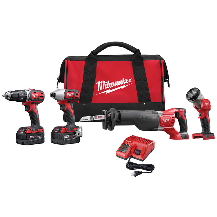 Milwaukee (366) 2696-24 M18™ Cordless LITHIUM-ION 4-Tool Combo Kit
